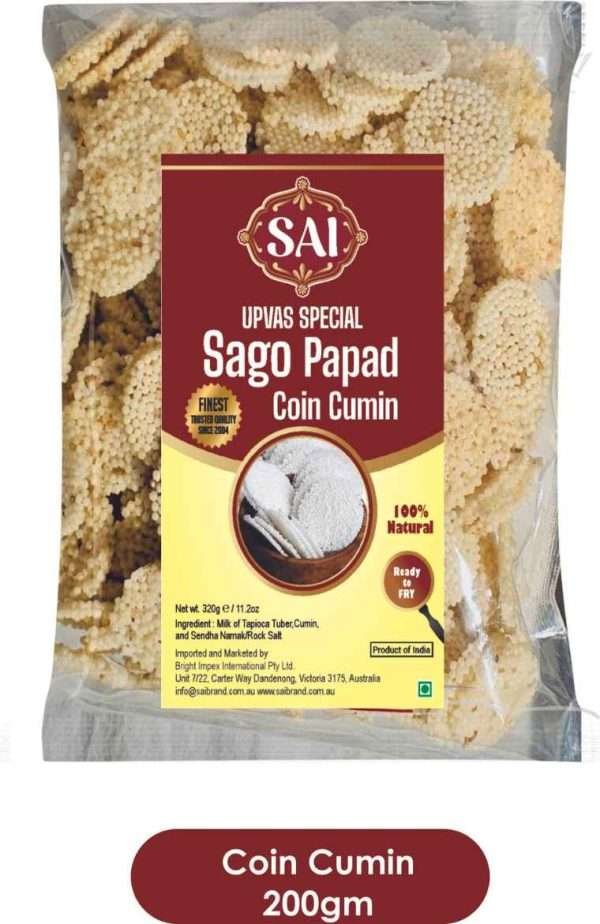 Sai Sago Coin Cumin Papad 200g x 20