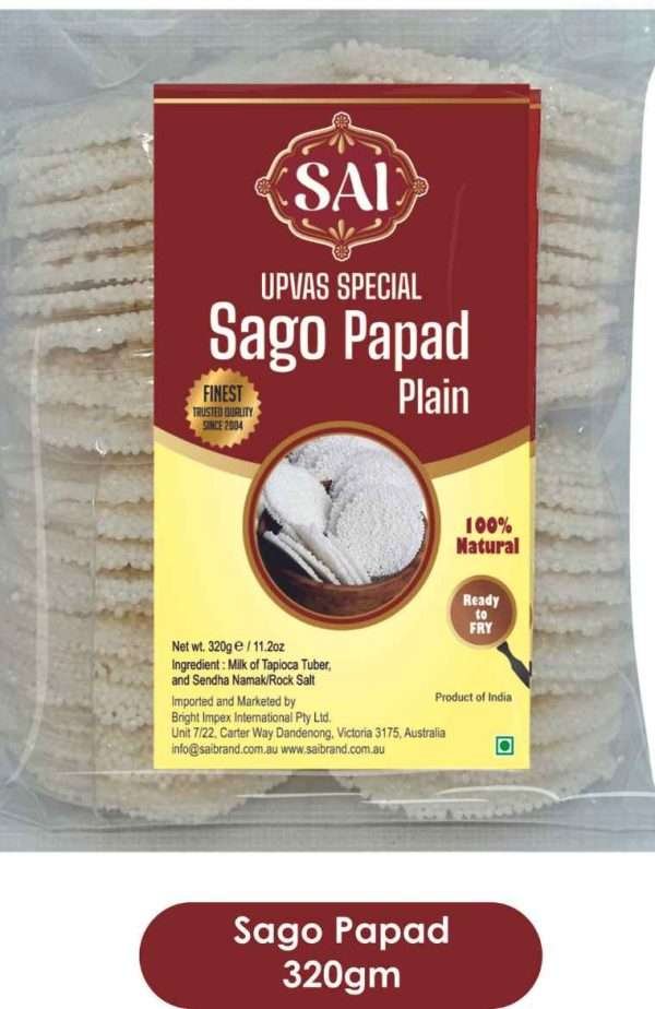 Sai Sago Papad Plain 320gm x 20